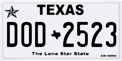 TX license plate DOD2523