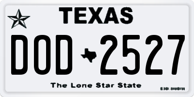 TX license plate DOD2527