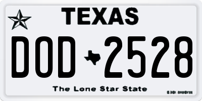 TX license plate DOD2528