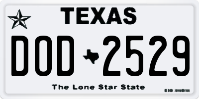 TX license plate DOD2529