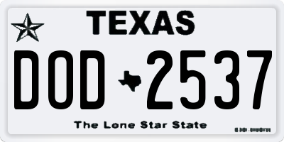 TX license plate DOD2537