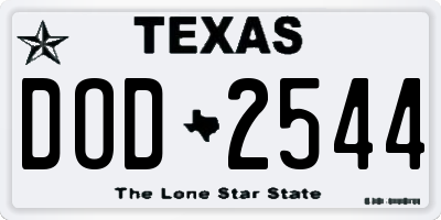 TX license plate DOD2544