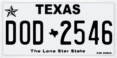 TX license plate DOD2546