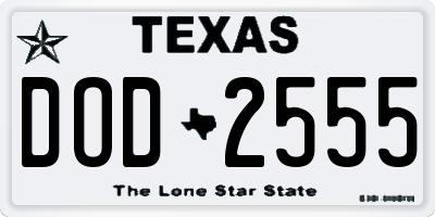 TX license plate DOD2555