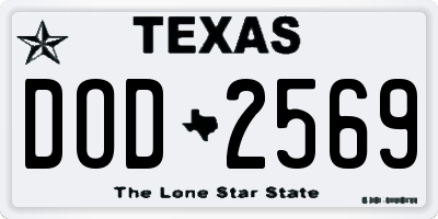 TX license plate DOD2569