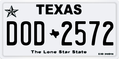TX license plate DOD2572