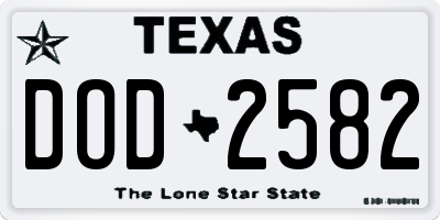TX license plate DOD2582