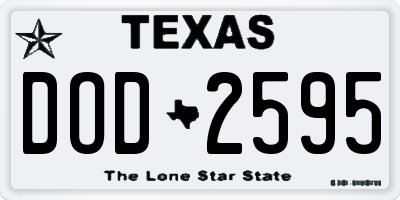 TX license plate DOD2595