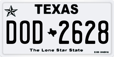TX license plate DOD2628