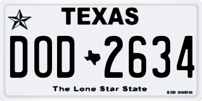 TX license plate DOD2634