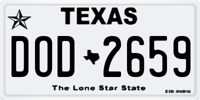 TX license plate DOD2659