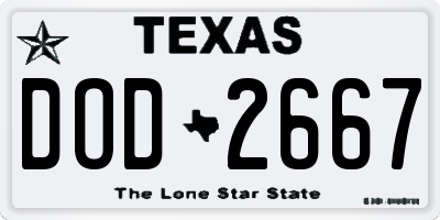 TX license plate DOD2667