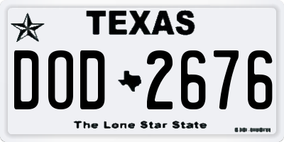 TX license plate DOD2676