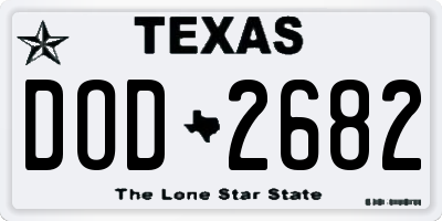 TX license plate DOD2682