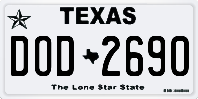 TX license plate DOD2690