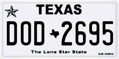 TX license plate DOD2695