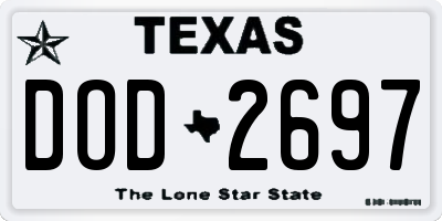TX license plate DOD2697