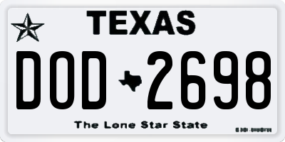TX license plate DOD2698