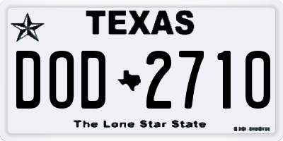 TX license plate DOD2710