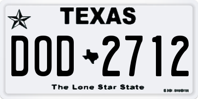 TX license plate DOD2712