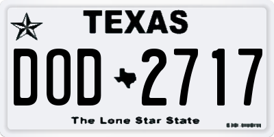 TX license plate DOD2717