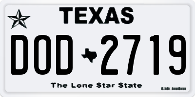 TX license plate DOD2719