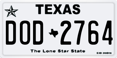 TX license plate DOD2764