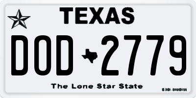 TX license plate DOD2779