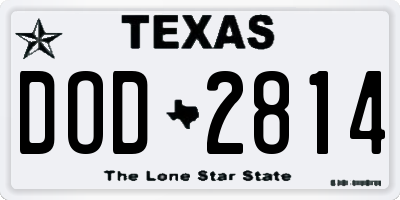TX license plate DOD2814