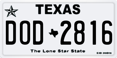 TX license plate DOD2816