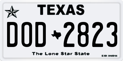 TX license plate DOD2823