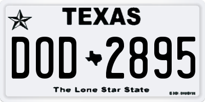 TX license plate DOD2895