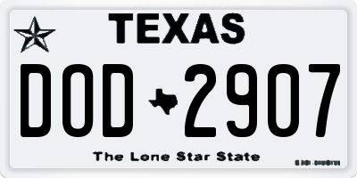 TX license plate DOD2907