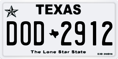 TX license plate DOD2912