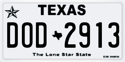 TX license plate DOD2913