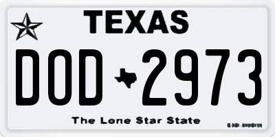TX license plate DOD2973