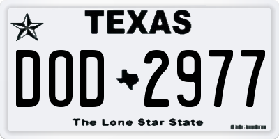 TX license plate DOD2977