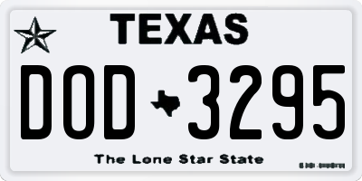 TX license plate DOD3295