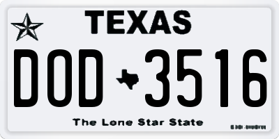 TX license plate DOD3516