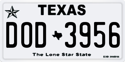 TX license plate DOD3956