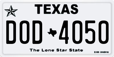 TX license plate DOD4050
