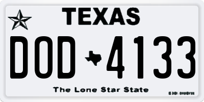 TX license plate DOD4133