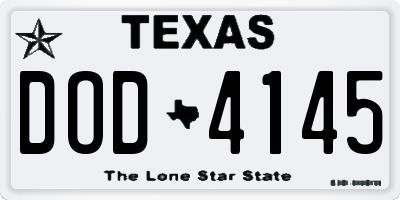 TX license plate DOD4145