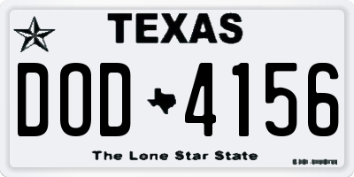 TX license plate DOD4156
