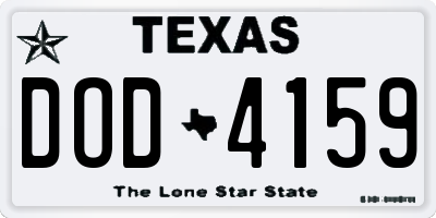 TX license plate DOD4159