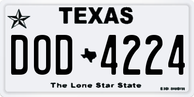 TX license plate DOD4224
