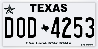 TX license plate DOD4253