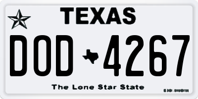 TX license plate DOD4267