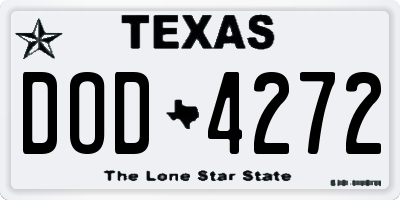 TX license plate DOD4272
