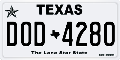 TX license plate DOD4280